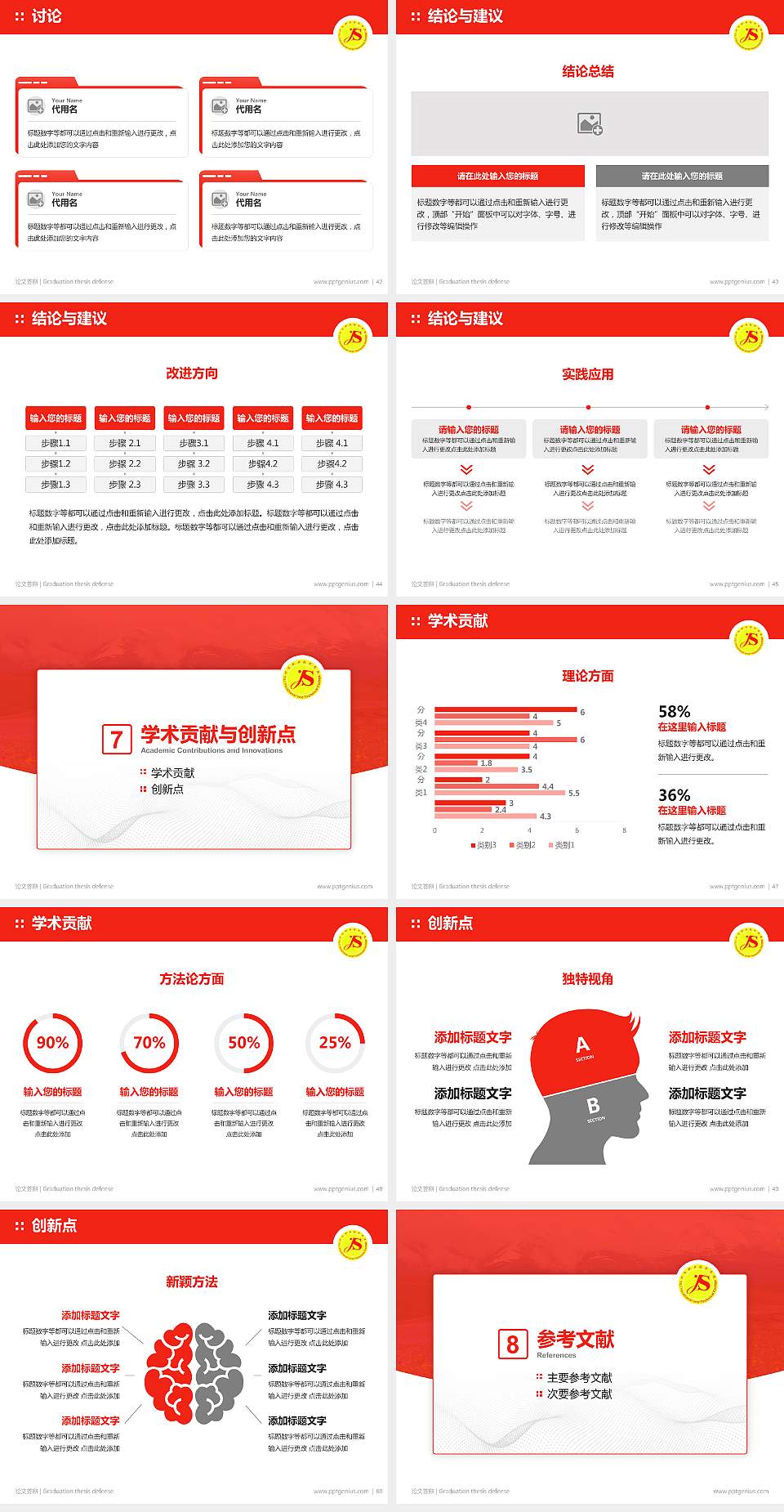 伊犁职业技术学院论文答辩标准PPT模板4:3格式幻灯片预览图6