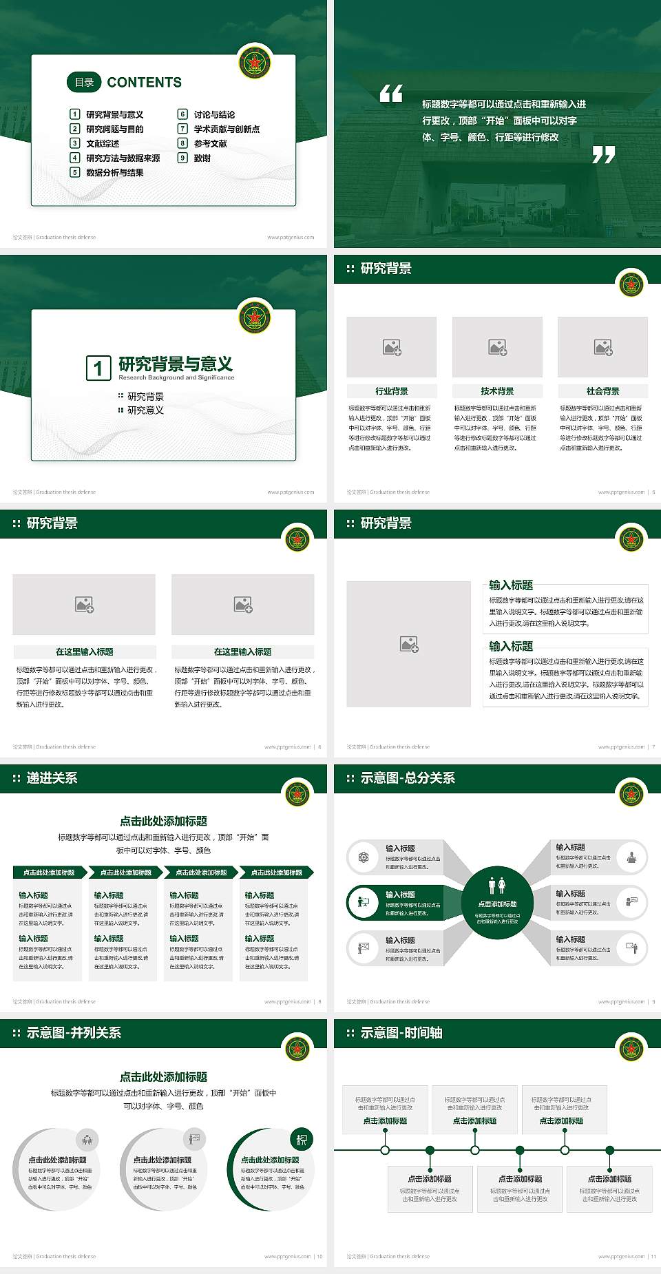 中国人民解放军国防科技大学论文答辩标准PPT模板4:3格式幻灯片预览图2