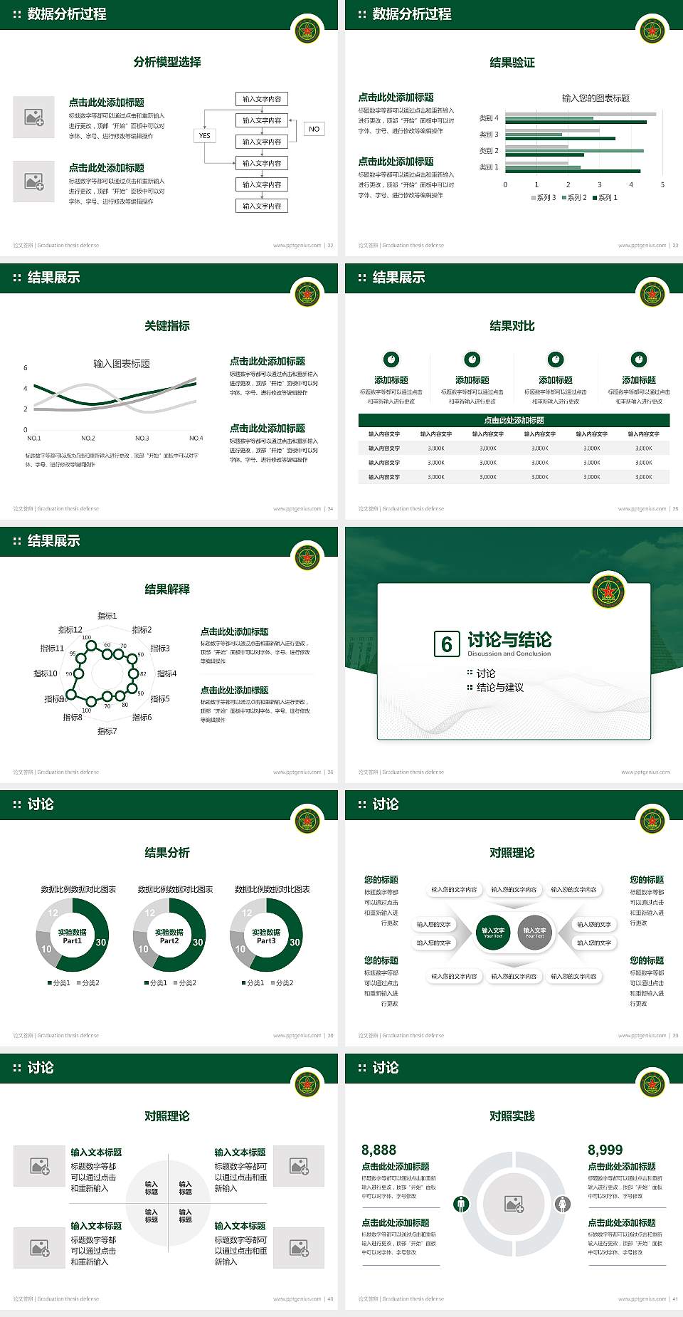 中国人民解放军国防科技大学论文答辩标准PPT模板4:3格式幻灯片预览图5