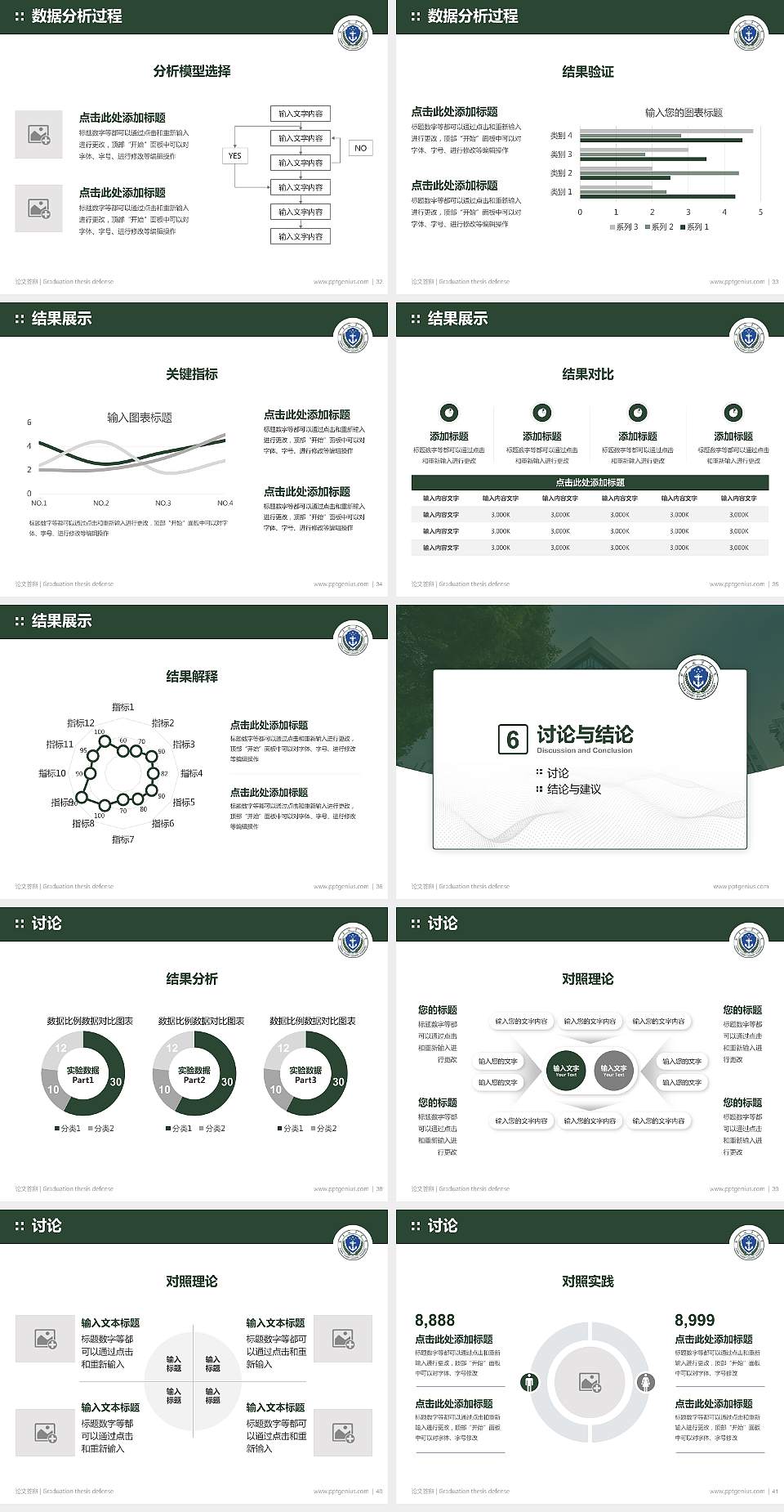 武警海警学院论文答辩标准PPT模板4:3格式幻灯片预览图5