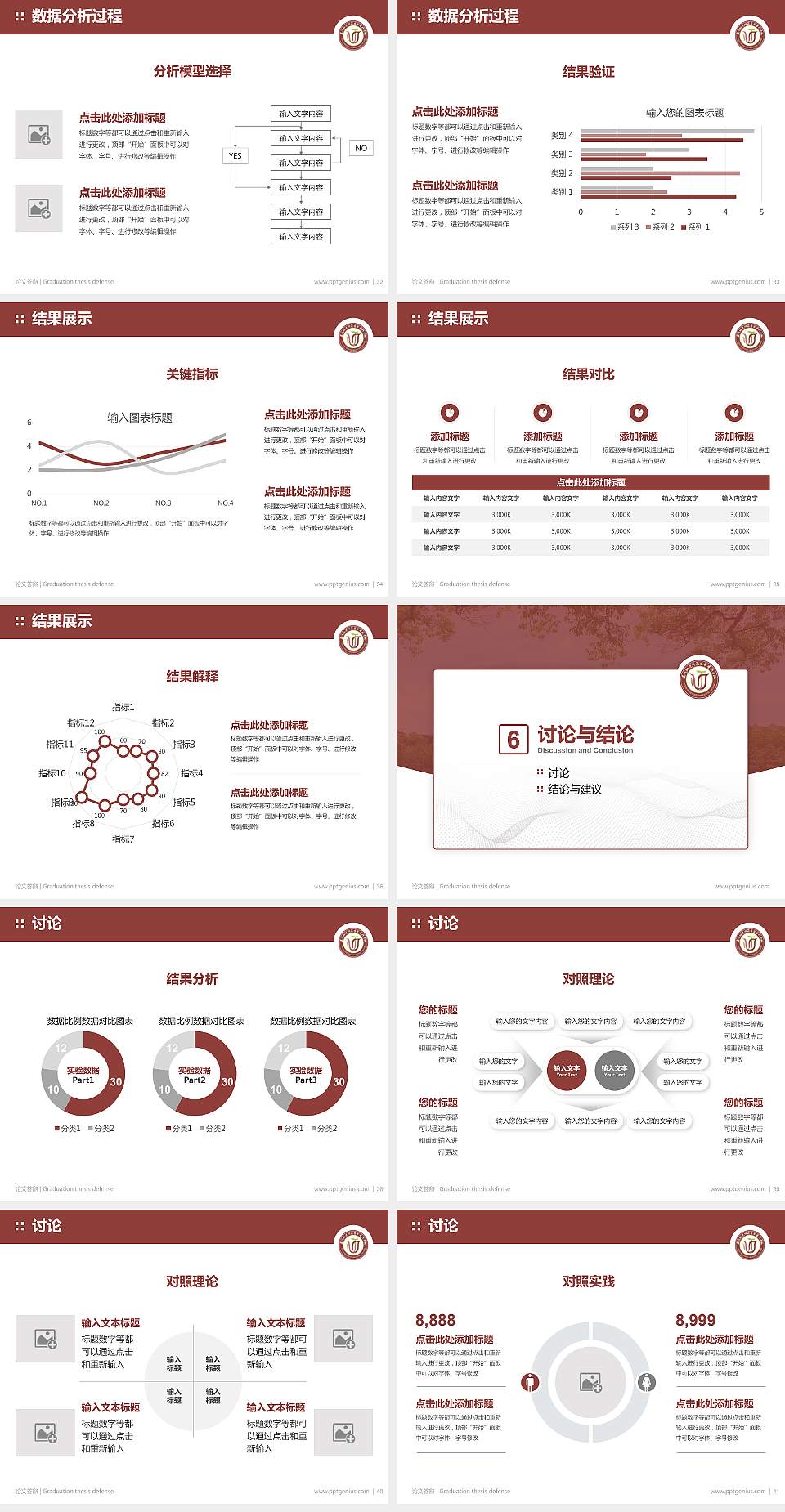 娄底幼儿师范高等专科学校论文答辩标准PPT模板4:3格式幻灯片预览图5