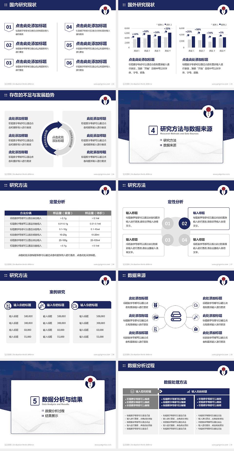 明达职业技术学院论文答辩标准PPT模板4:3格式幻灯片预览图4