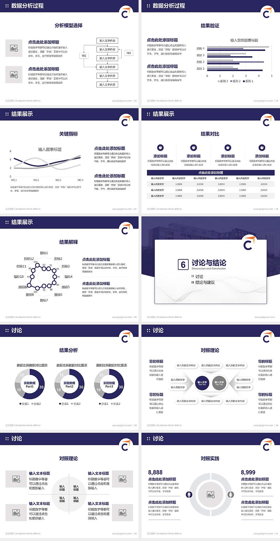 香港专业进修学校论文答辩标准PPT模板4:3格式幻灯片预览图5