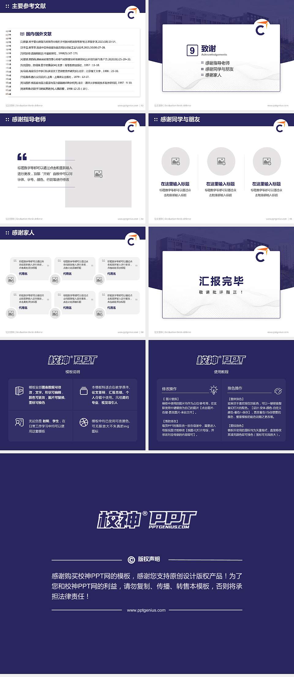 香港专业进修学校论文答辩标准PPT模板4:3格式幻灯片预览图7