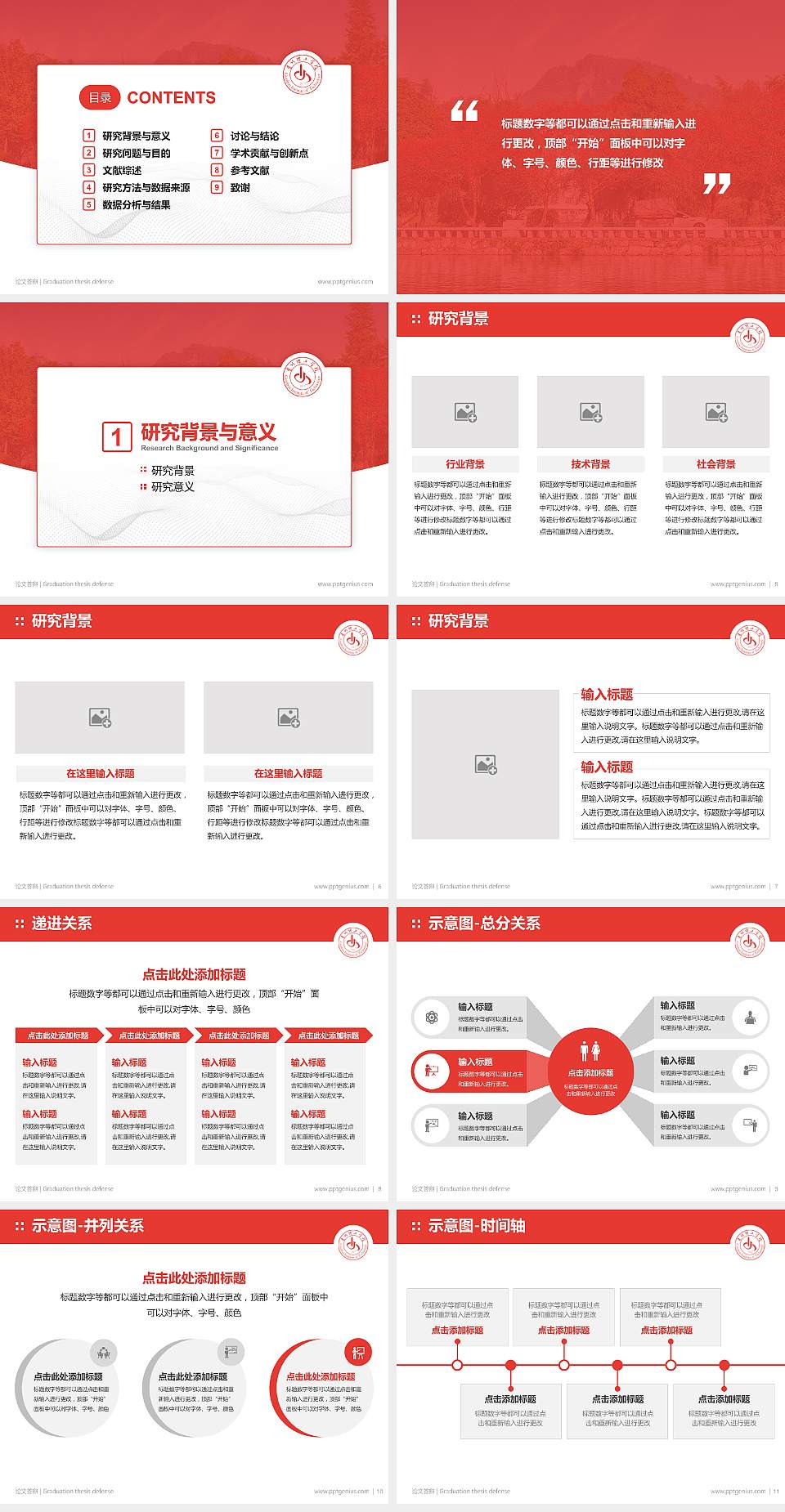 贵州理工学院论文答辩标准PPT模板4:3格式幻灯片预览图2