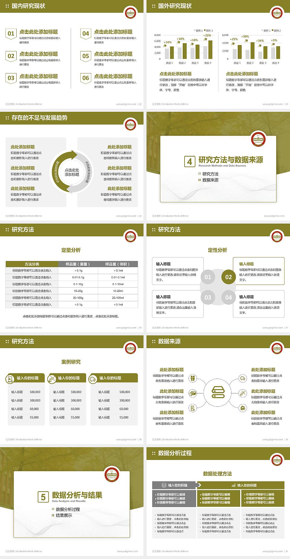 沈阳药科大学论文答辩标准PPT模板4:3格式幻灯片预览图4
