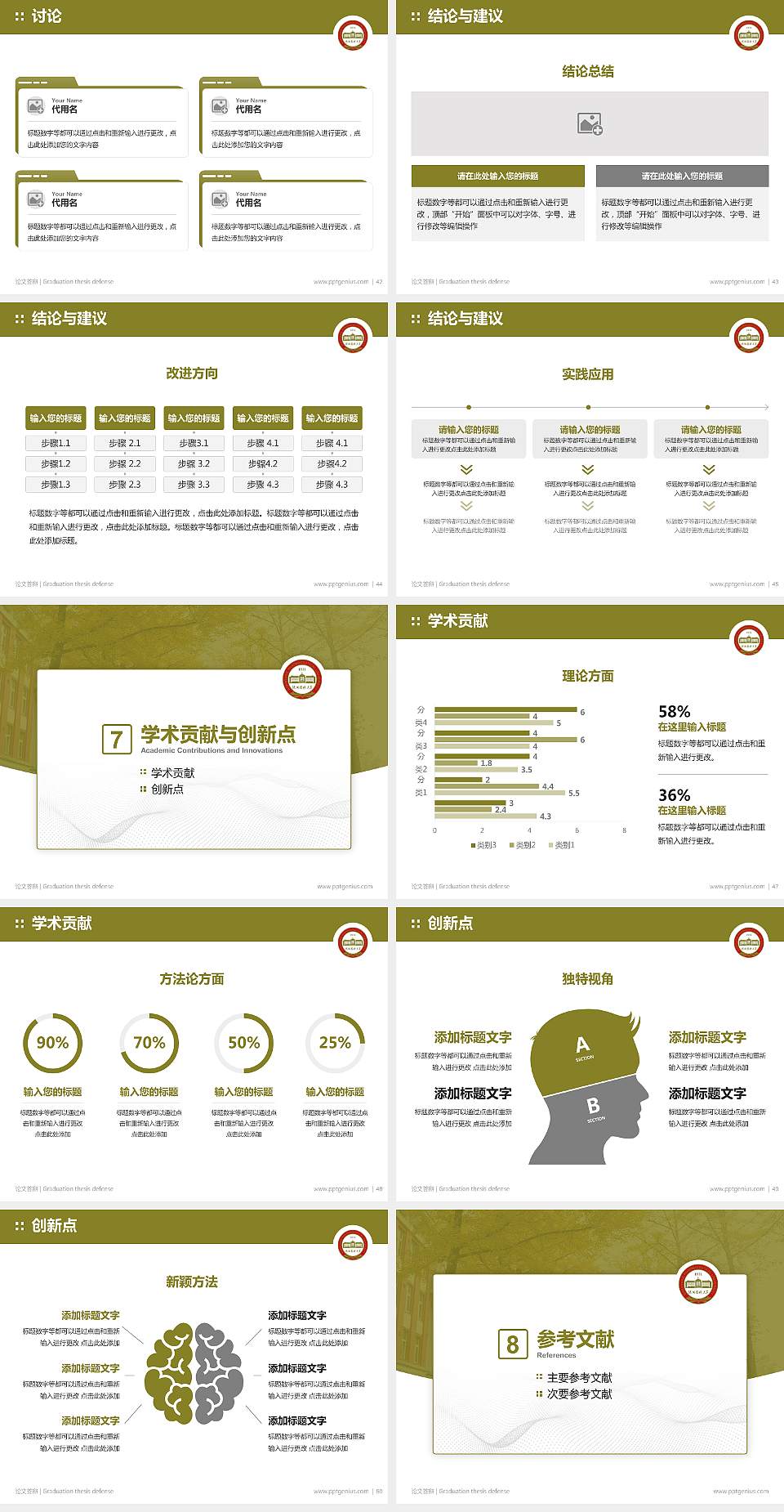 沈阳药科大学论文答辩标准PPT模板4:3格式幻灯片预览图6