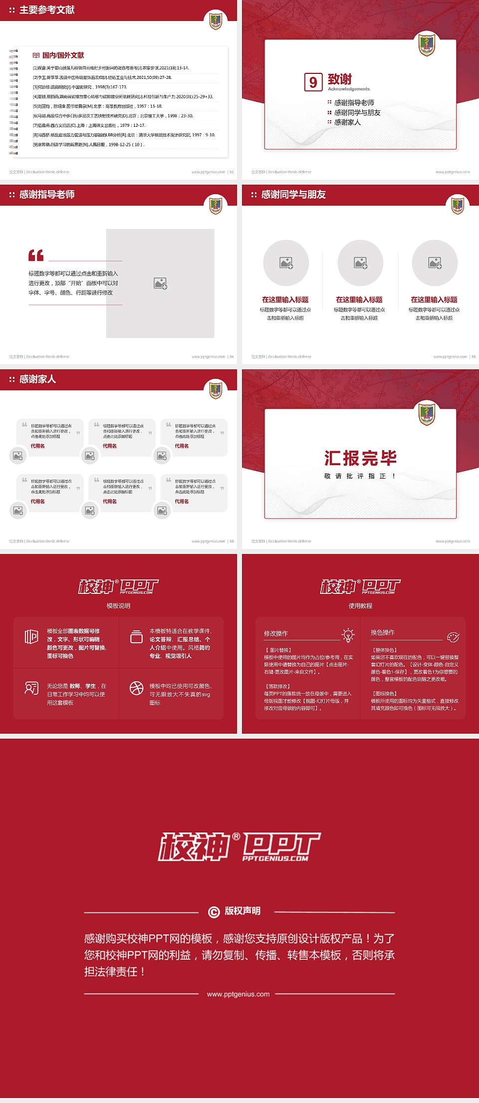 南京医科大学康达学院论文答辩标准PPT模板4:3格式幻灯片预览图7