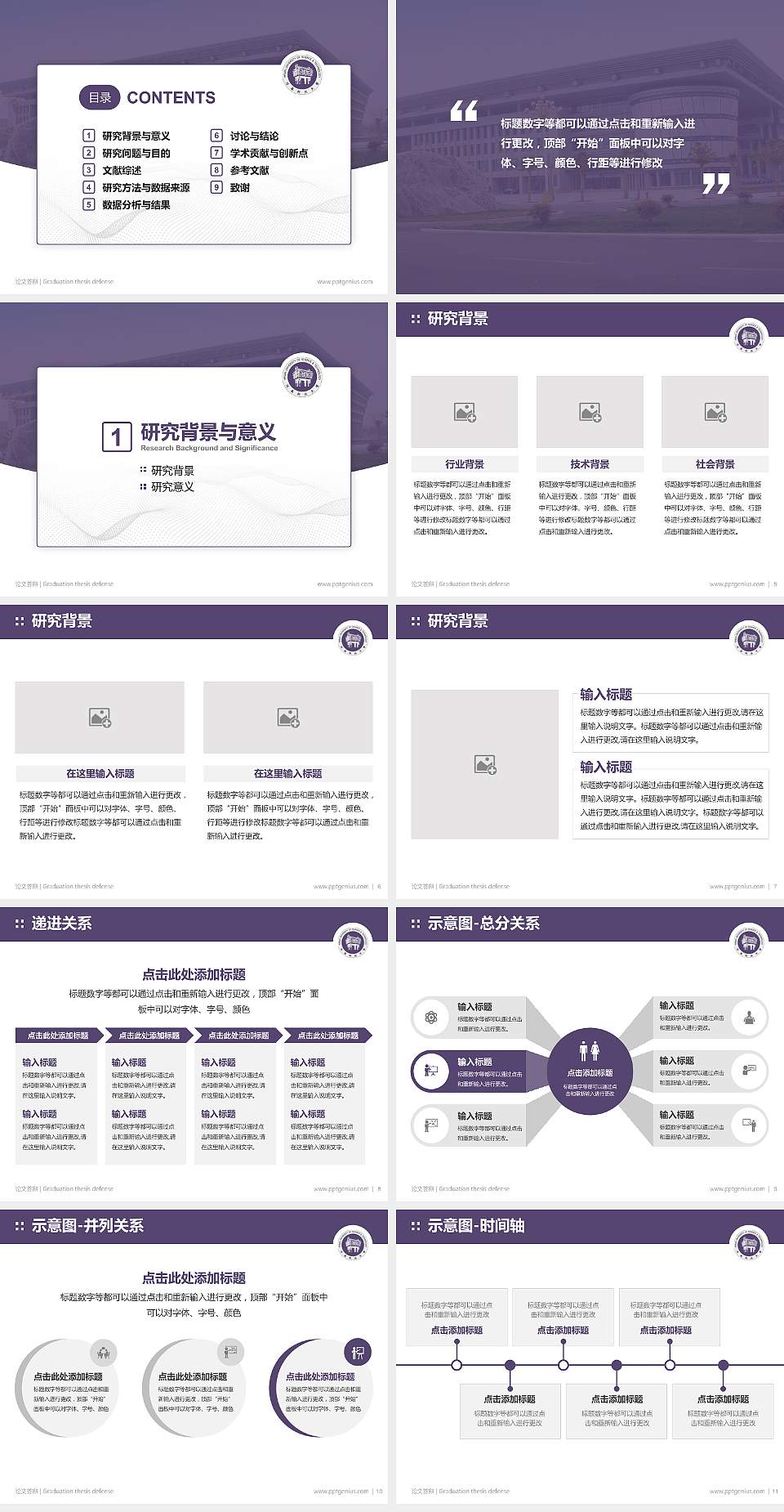 河南科技大学论文答辩标准PPT模板4:3格式幻灯片预览图2