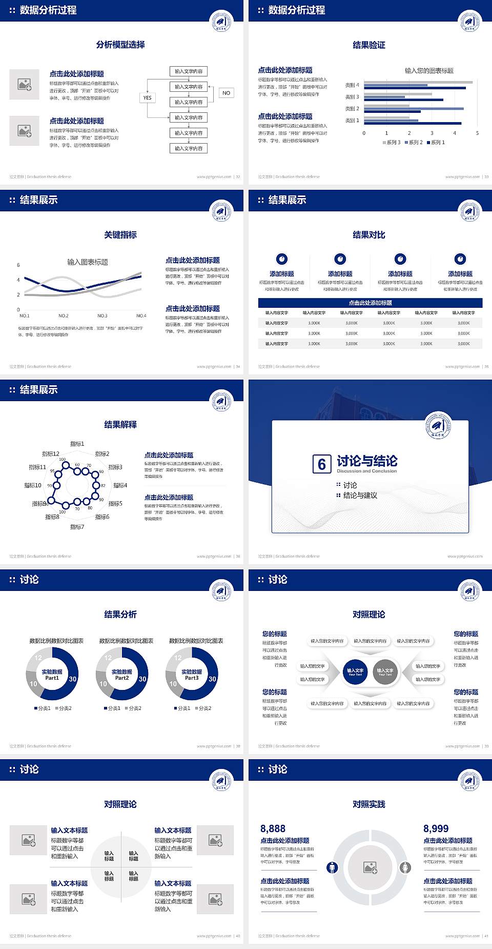 绥化学院论文答辩标准PPT模板4:3格式幻灯片预览图5