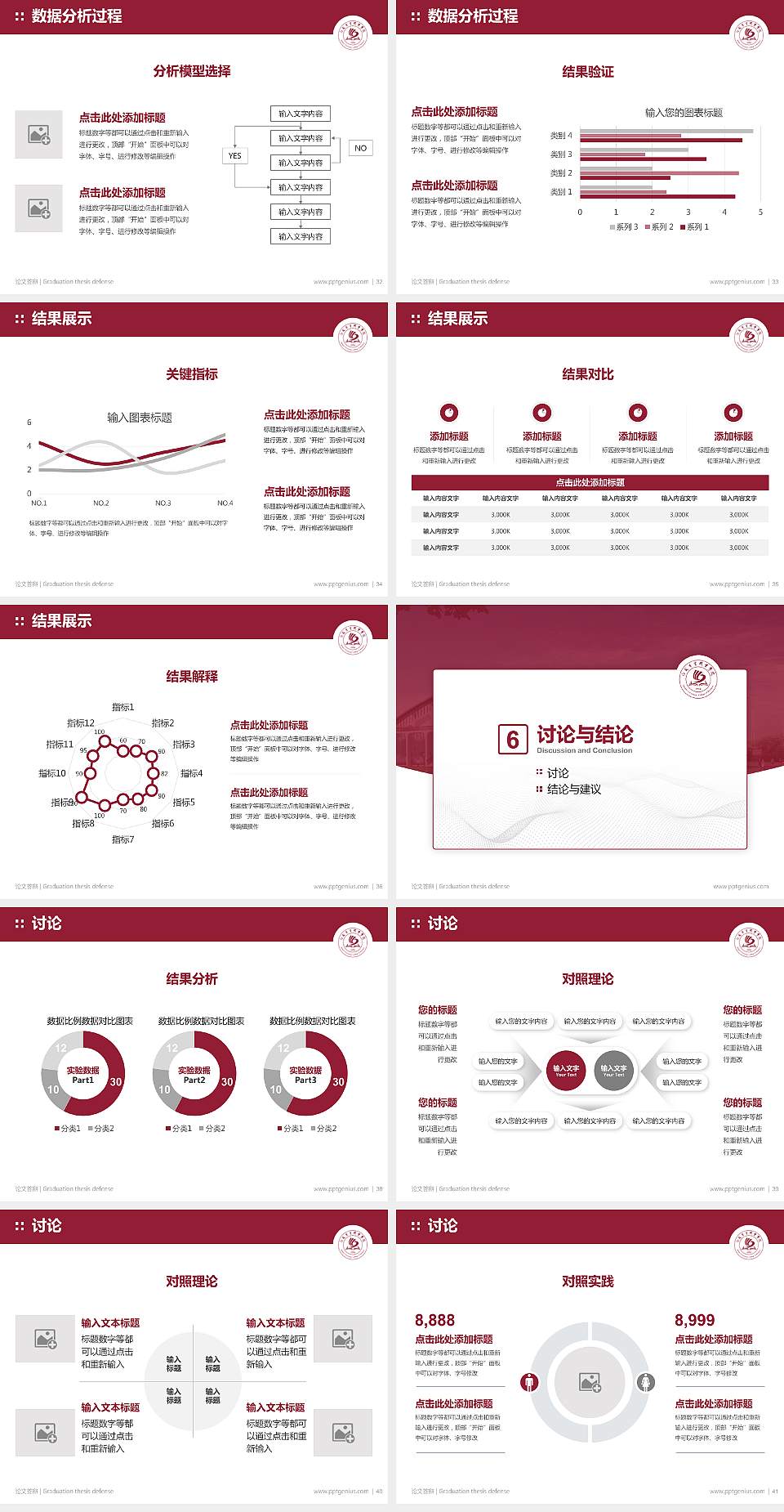 江苏商贸职业学院论文答辩标准PPT模板4:3格式幻灯片预览图5