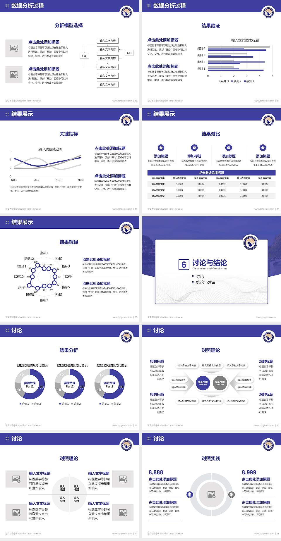 厦门医学高等专科学校论文答辩标准PPT模板4:3格式幻灯片预览图5