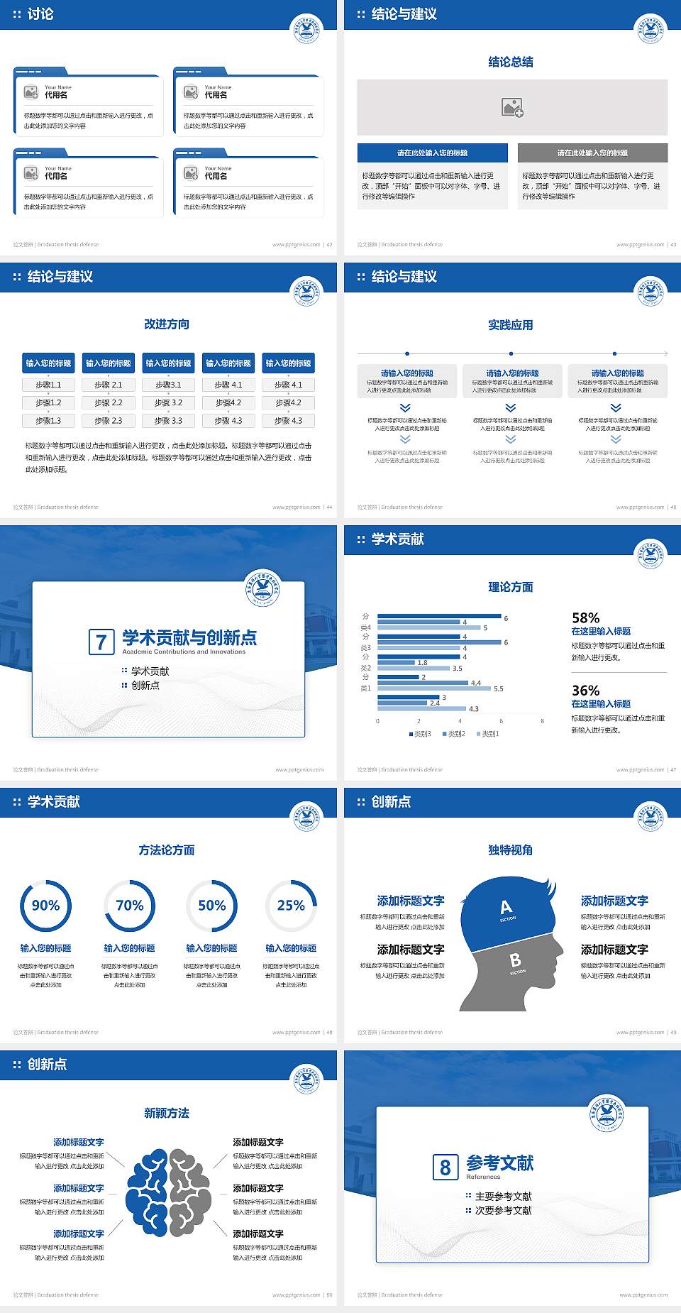 遵义医科大学医学与科技学院论文答辩标准PPT模板4:3格式幻灯片预览图6