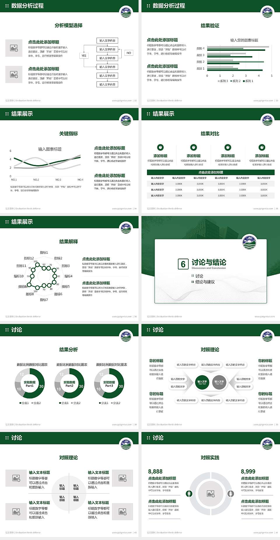 珠海学院论文答辩标准PPT模板4:3格式幻灯片预览图5