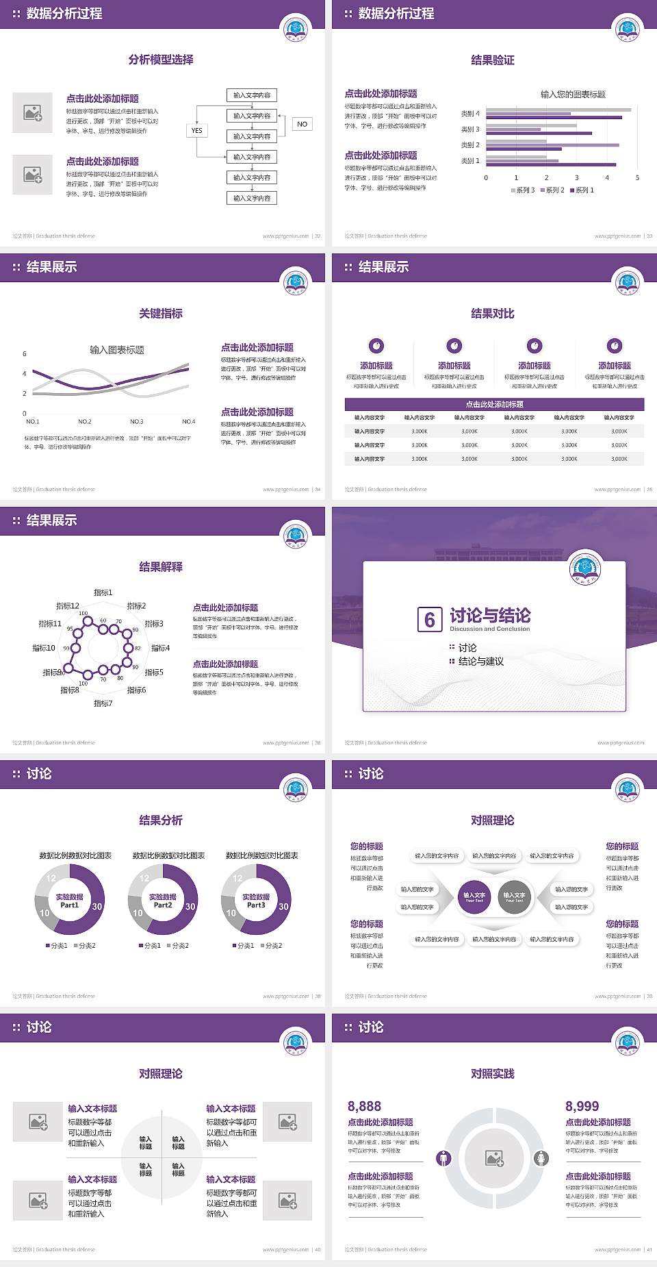 邵阳学院论文答辩标准PPT模板4:3格式幻灯片预览图5