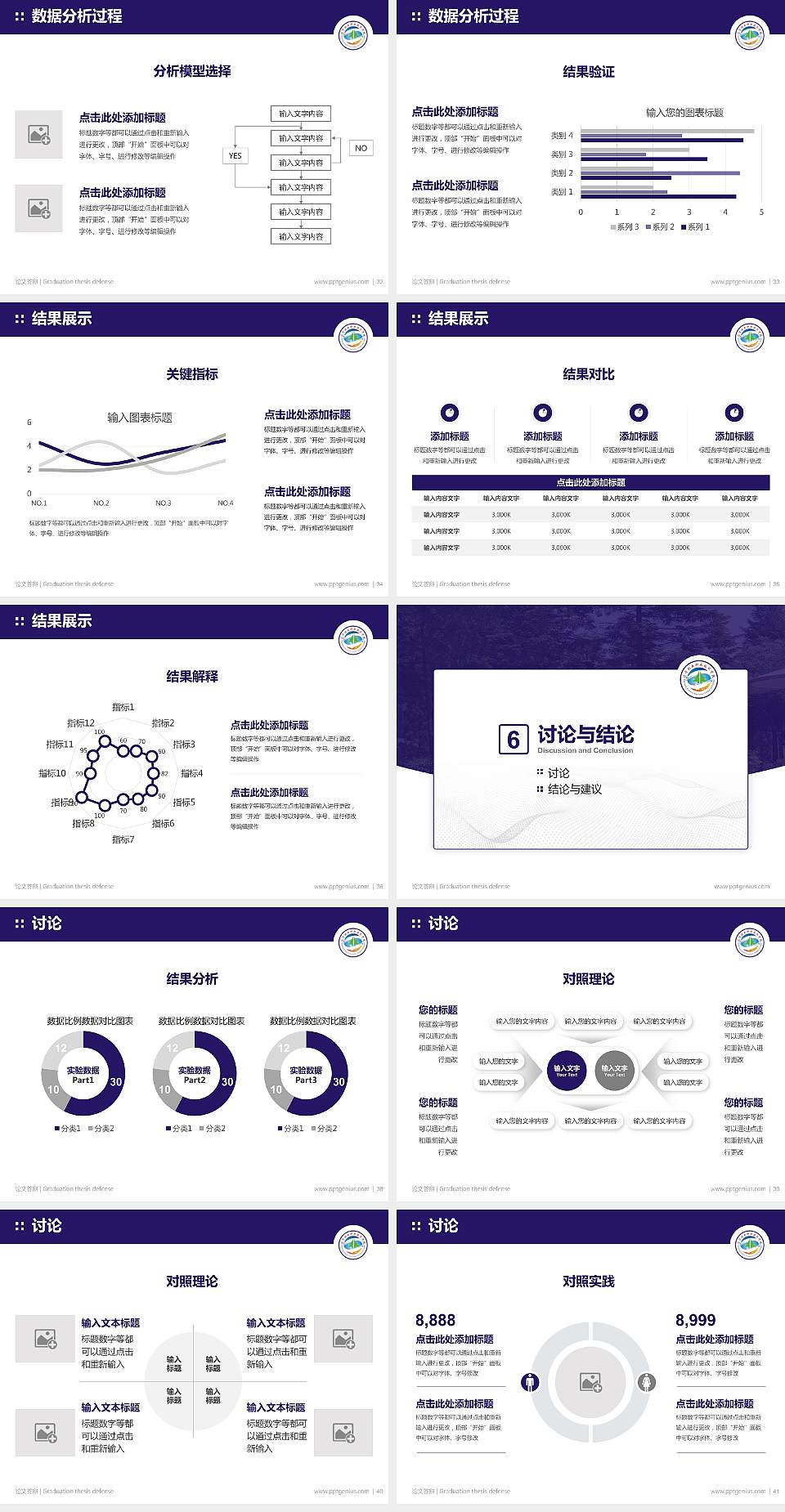 辽宁林业职业技术学院论文答辩标准PPT模板4:3格式幻灯片预览图5