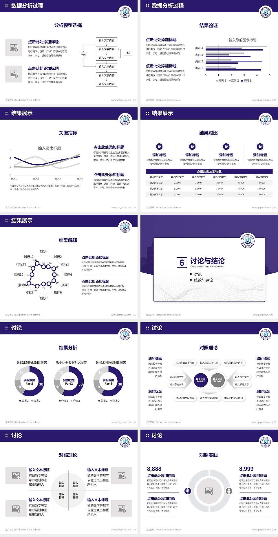 辽宁轻工职业学院论文答辩标准PPT模板4:3格式幻灯片预览图5