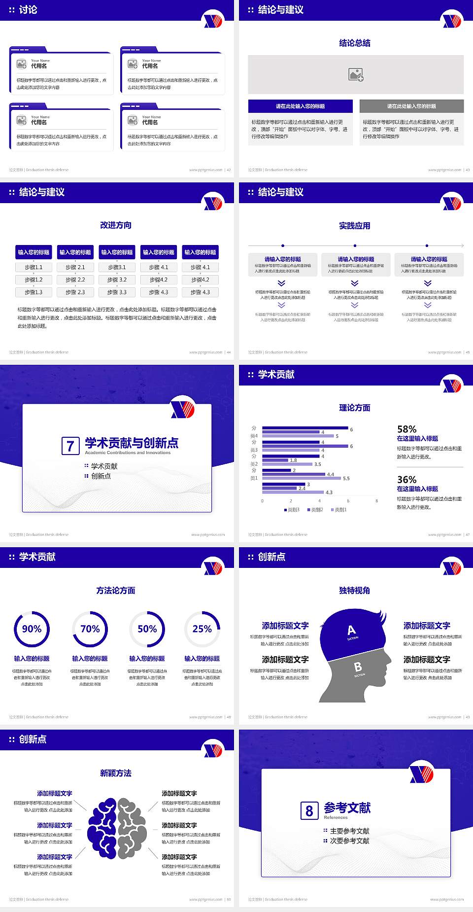 新疆现代职业技术学院论文答辩标准PPT模板4:3格式幻灯片预览图6
