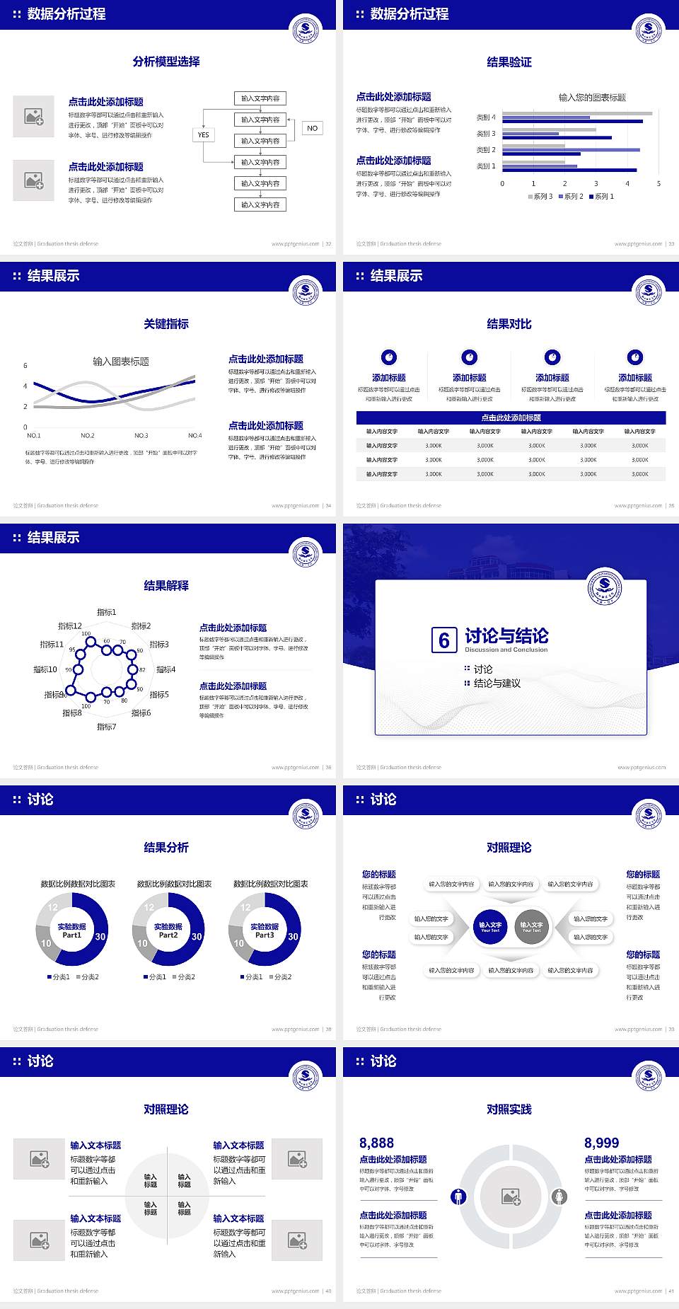 鞍山师范学院论文答辩标准PPT模板4:3格式幻灯片预览图5