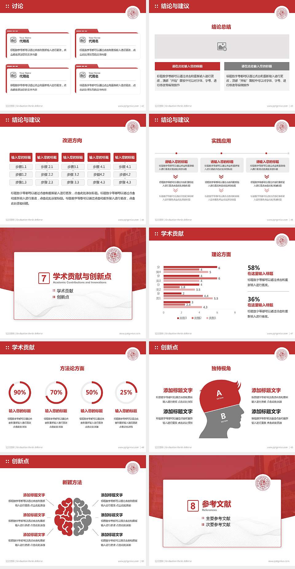 郑州工程技术学院论文答辩标准PPT模板4:3格式幻灯片预览图6
