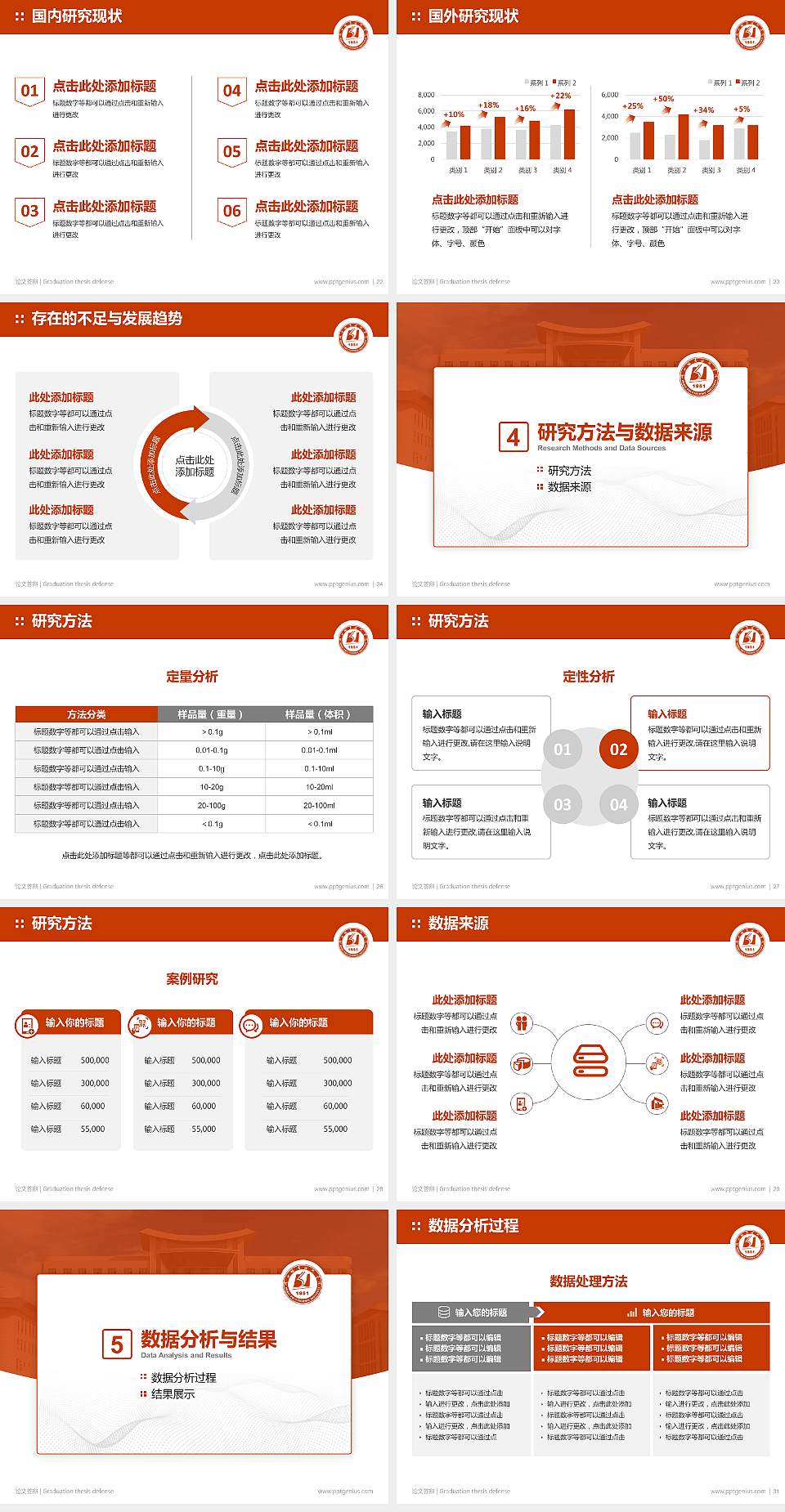 湖北职业技术学院论文答辩标准PPT模板4:3格式幻灯片预览图4