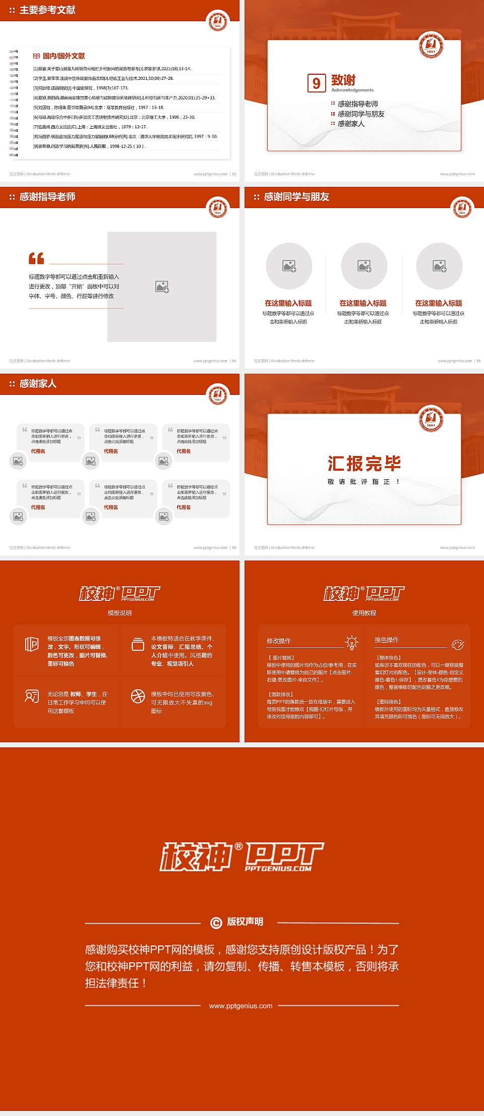 湖北职业技术学院论文答辩标准PPT模板4:3格式幻灯片预览图7