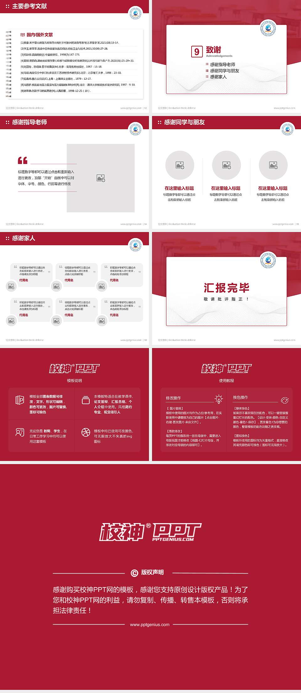 唐山工业职业技术学院论文答辩标准PPT模板4:3格式幻灯片预览图7