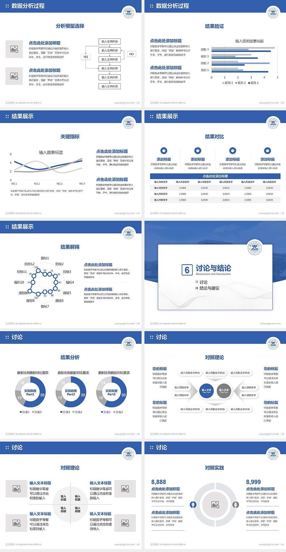 浙江工业大学论文答辩标准PPT模板4:3格式幻灯片预览图5