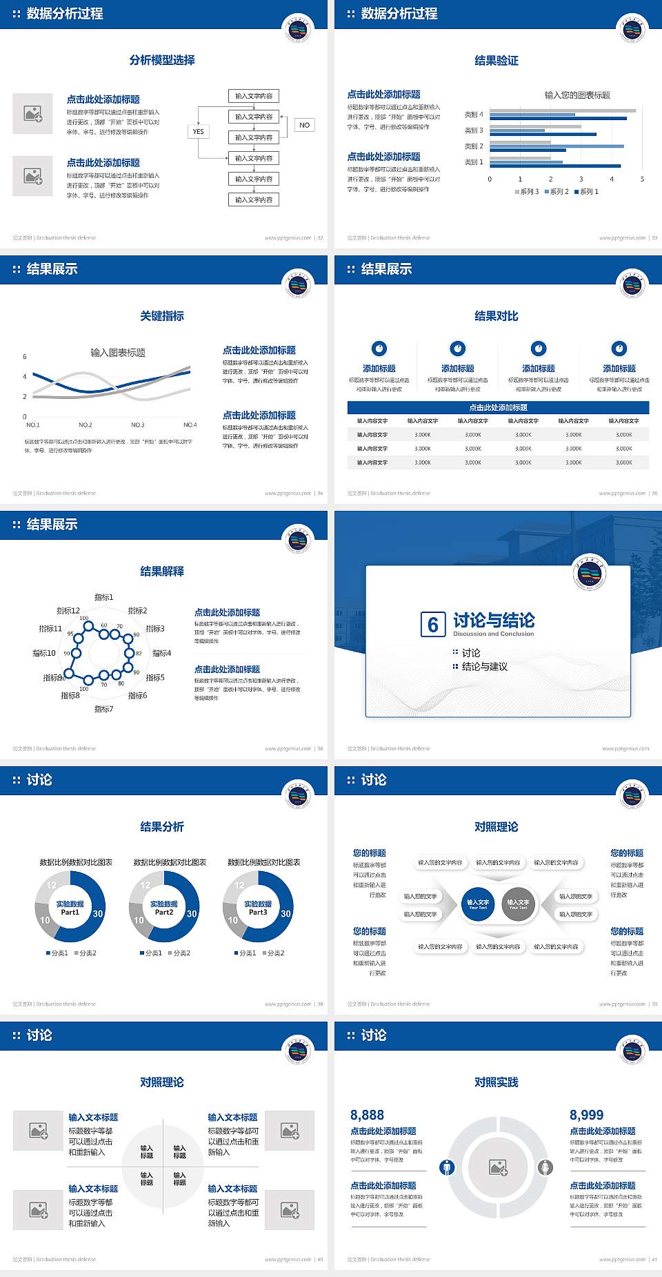 西北民族大学论文答辩标准PPT模板4:3格式幻灯片预览图5