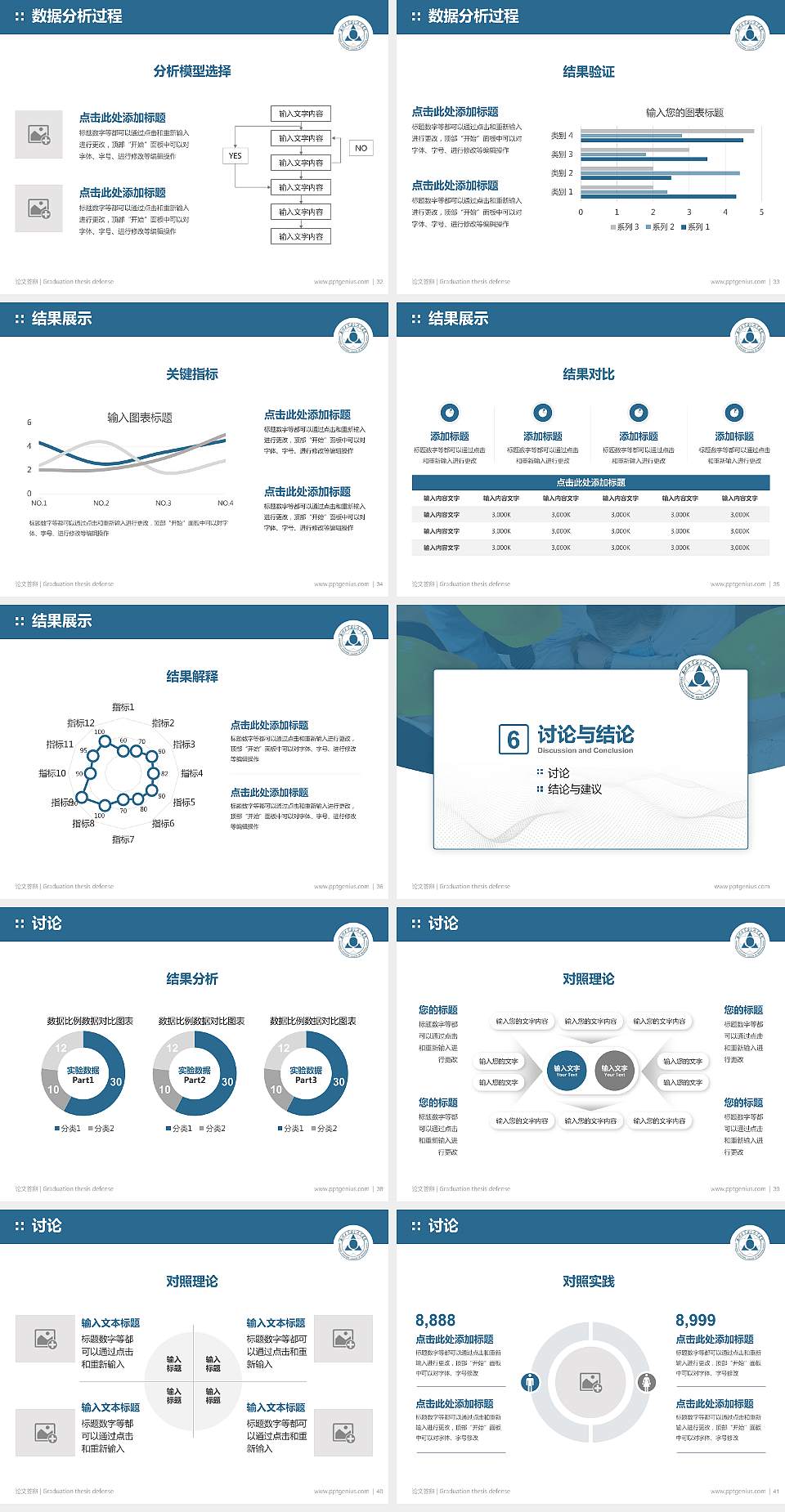 郑州工业安全职业学院论文答辩标准PPT模板4:3格式幻灯片预览图5