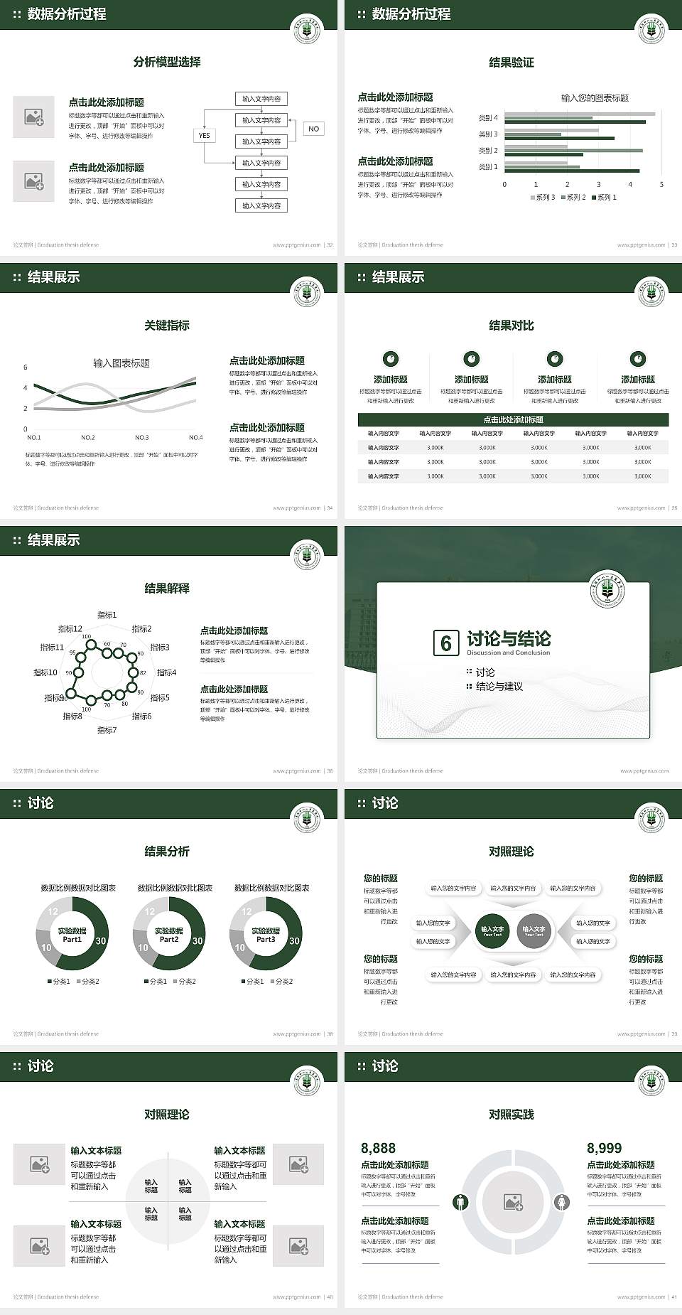 黑龙江八一农垦大学论文答辩标准PPT模板4:3格式幻灯片预览图5