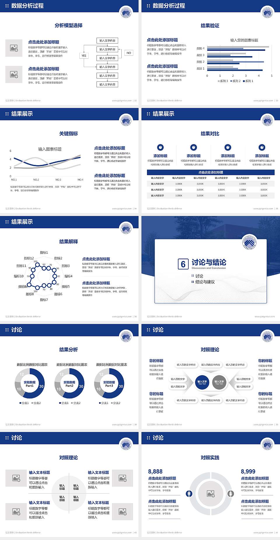 重庆房地产职业学院论文答辩标准PPT模板4:3格式幻灯片预览图5