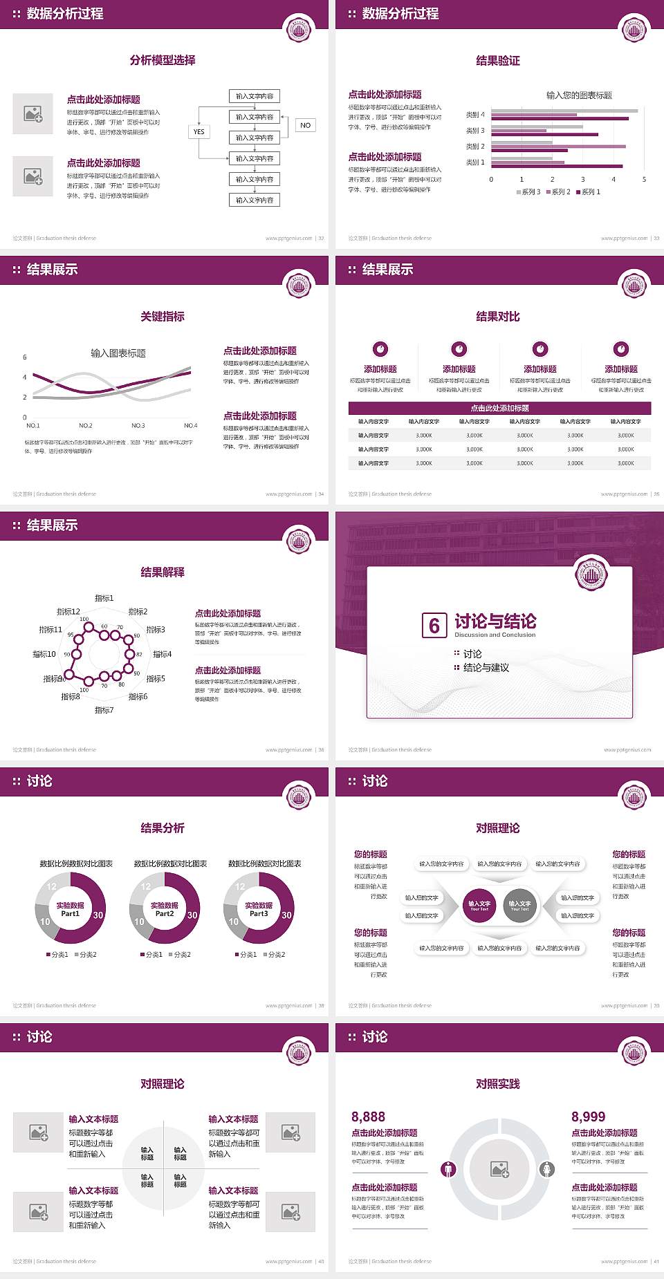 重庆科技学院论文答辩标准PPT模板4:3格式幻灯片预览图5