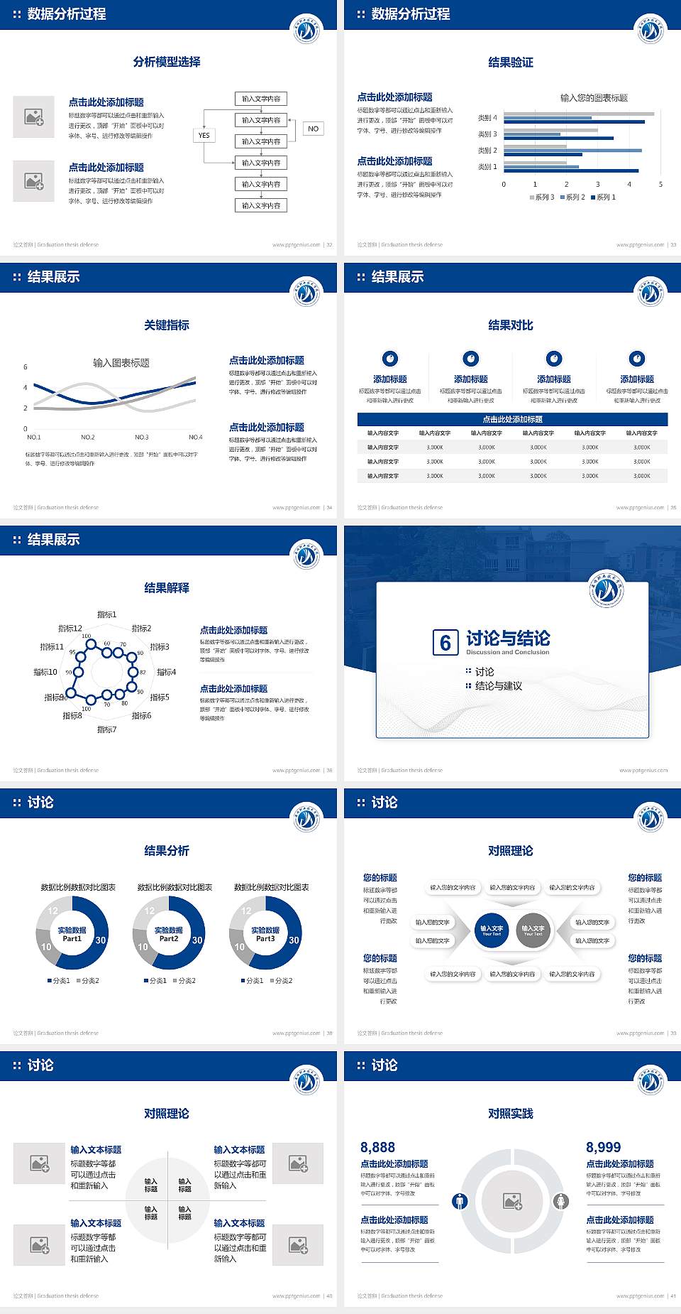 安顺职业技术学院论文答辩标准PPT模板4:3格式幻灯片预览图5