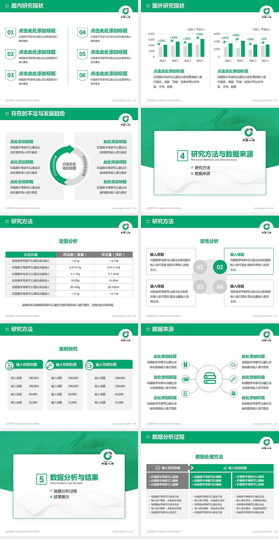 保险职业学院论文答辩标准PPT模板4:3格式幻灯片预览图4