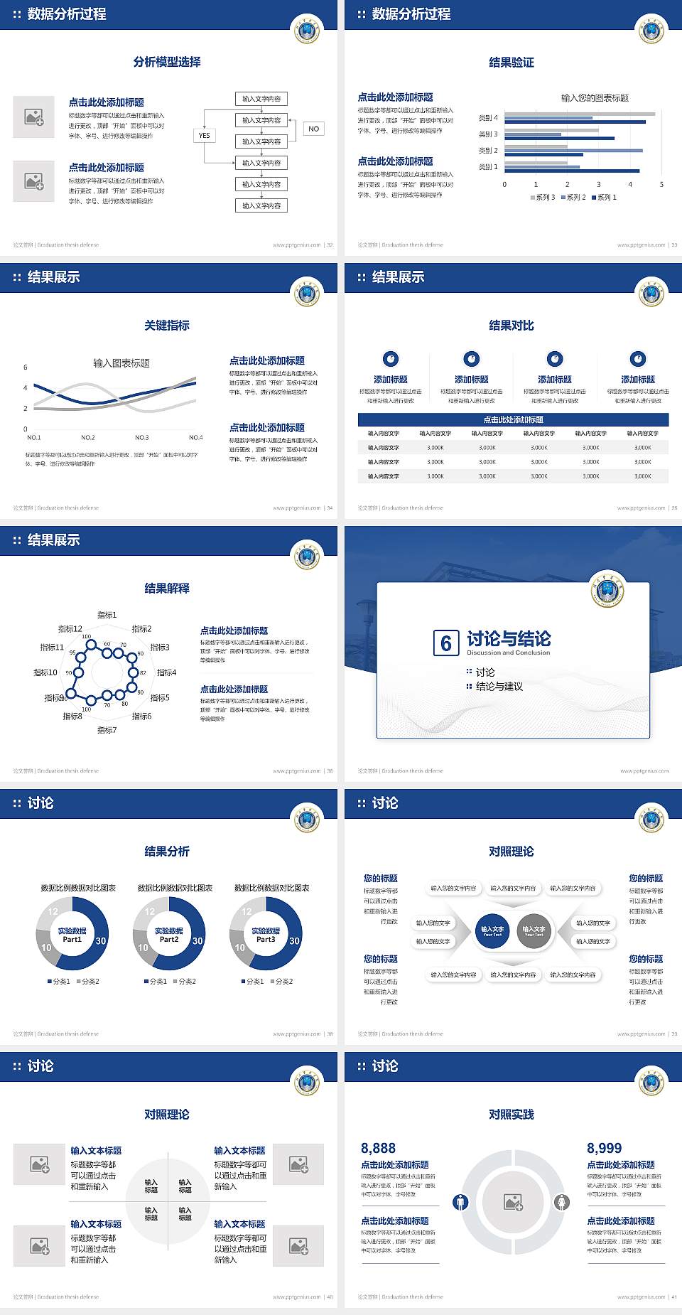 湖南警察学院论文答辩标准PPT模板4:3格式幻灯片预览图5