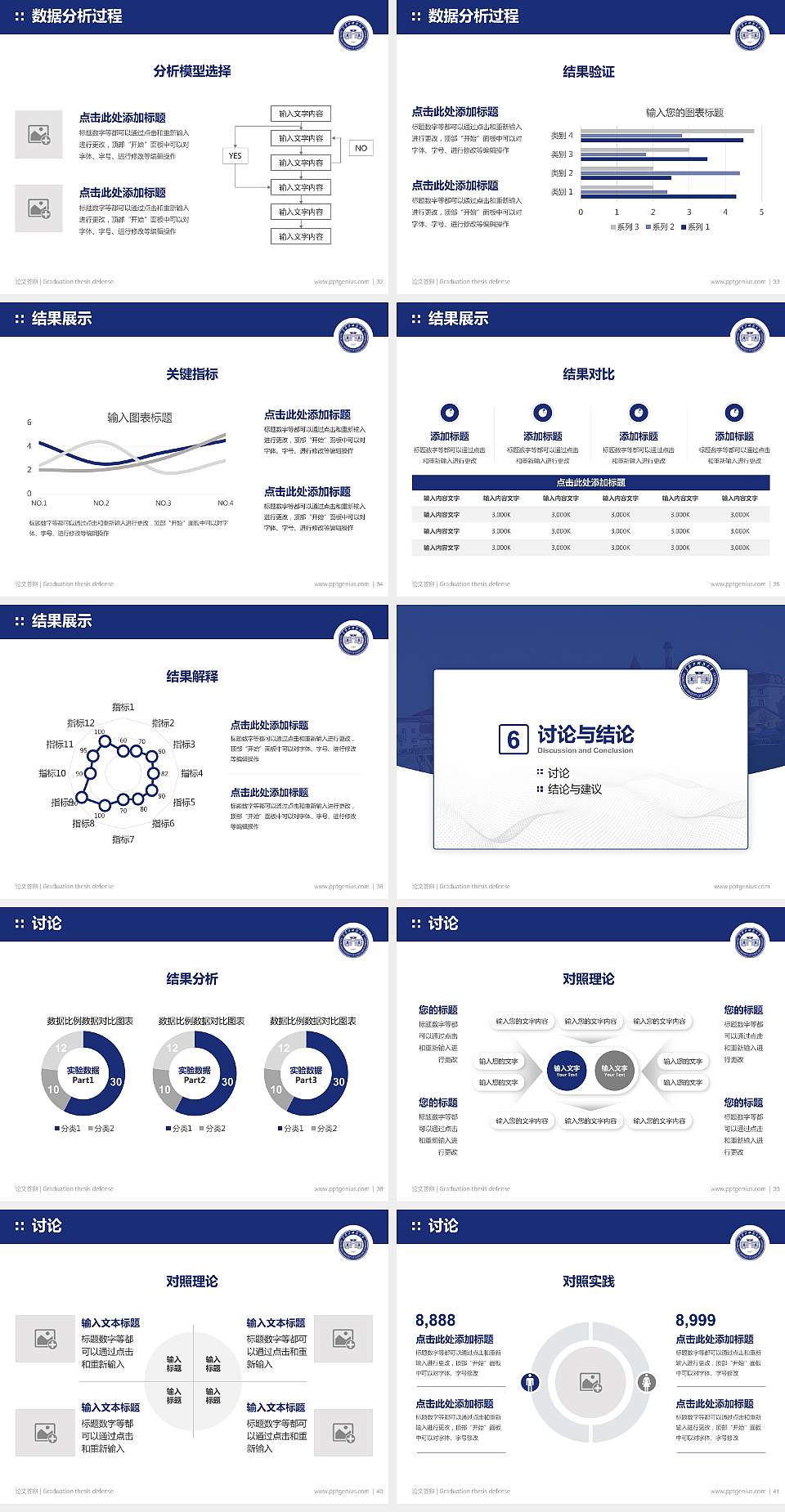 黑龙江科技大学论文答辩标准PPT模板4:3格式幻灯片预览图5