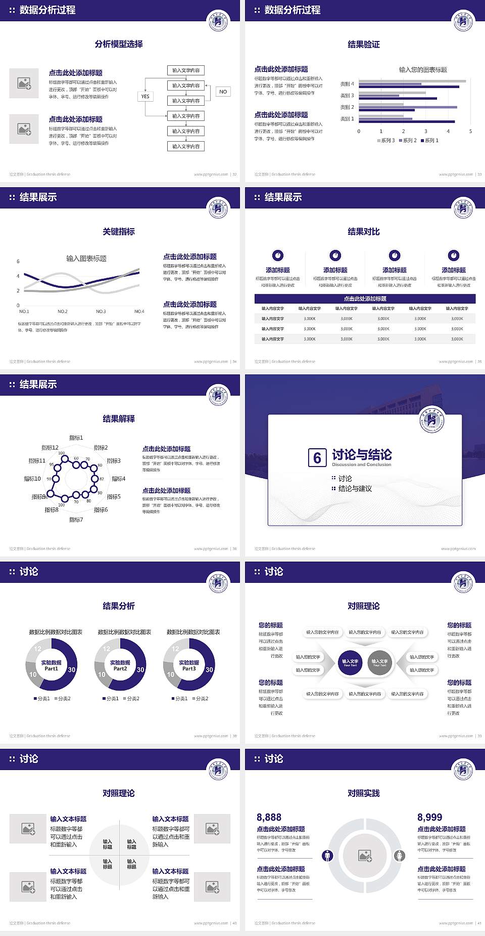 河南工业大学论文答辩标准PPT模板4:3格式幻灯片预览图5