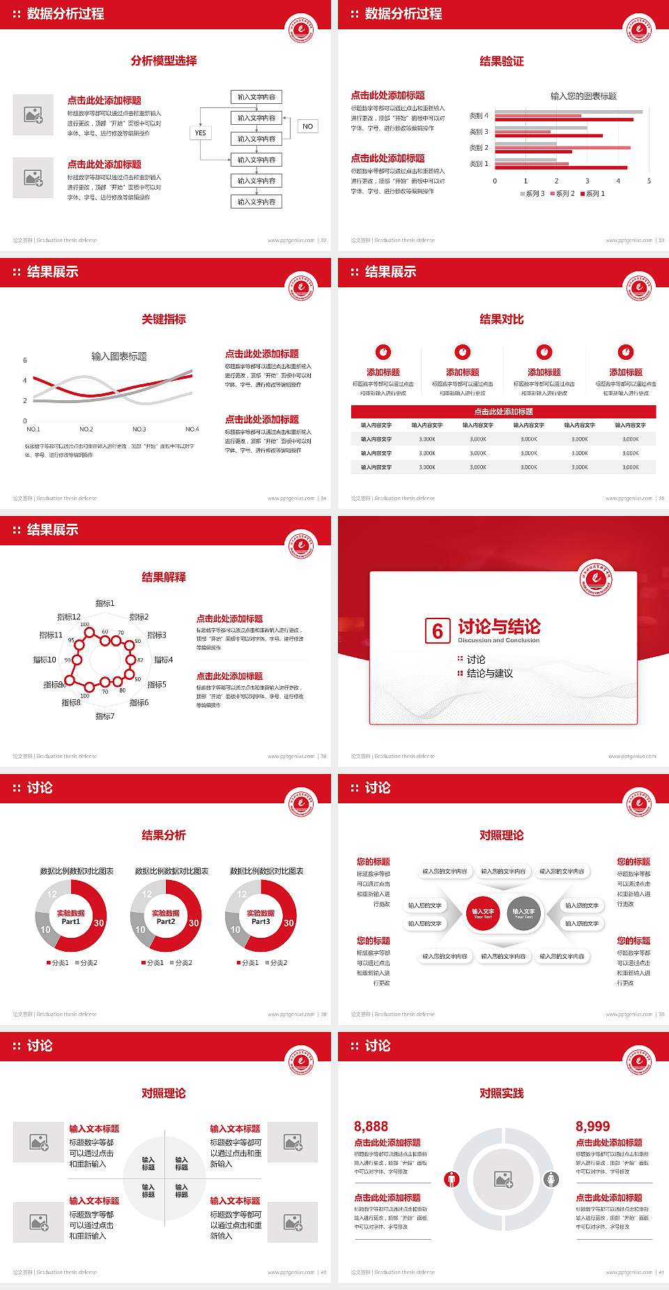 湖南科技经贸职业学院论文答辩标准PPT模板4:3格式幻灯片预览图5