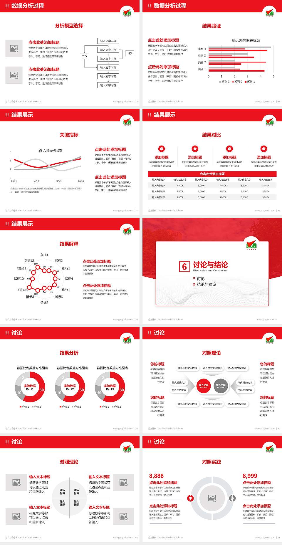 河北青年管理干部学院论文答辩标准PPT模板4:3格式幻灯片预览图5