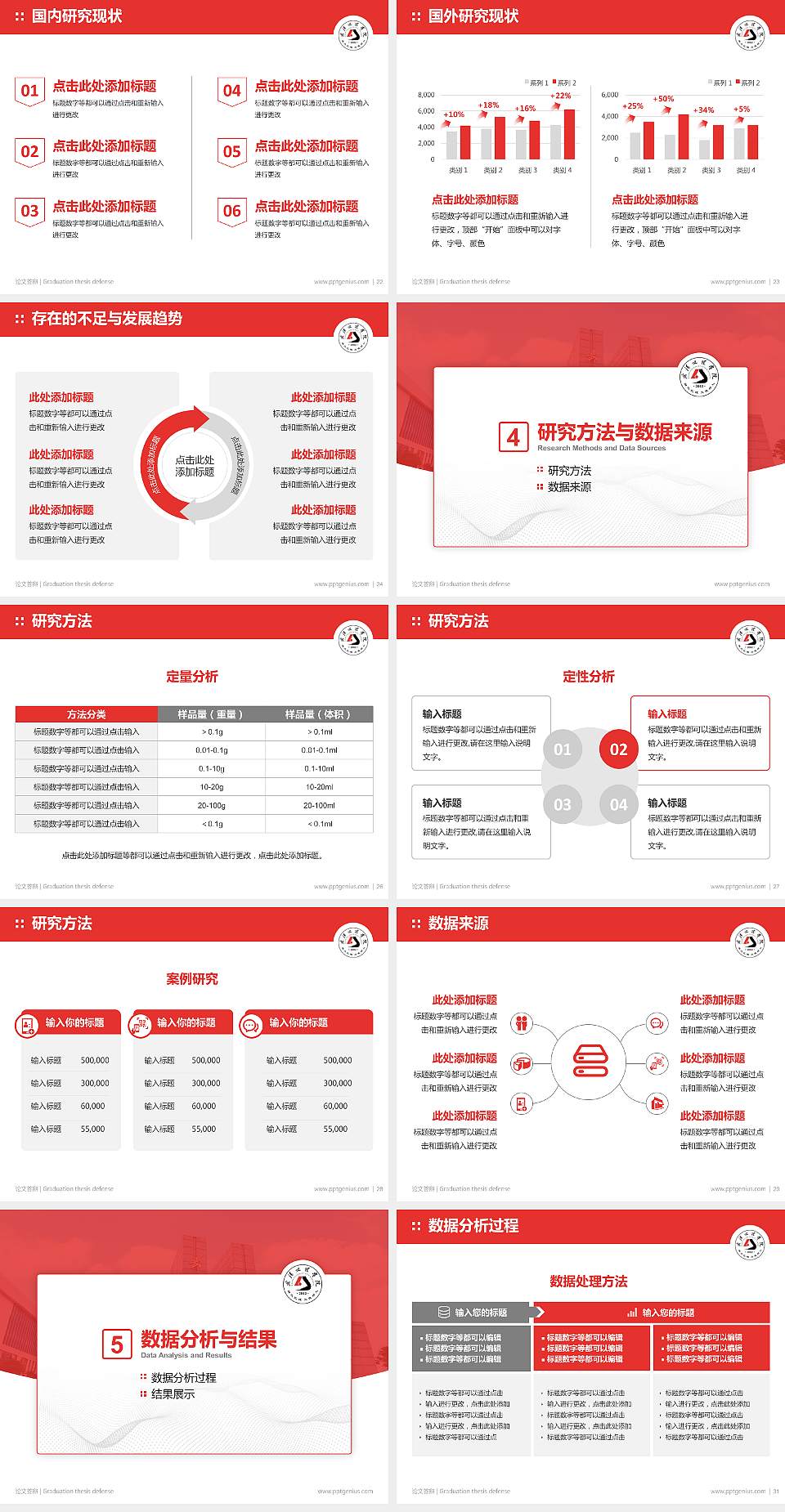 武汉文理学院论文答辩标准PPT模板4:3格式幻灯片预览图4