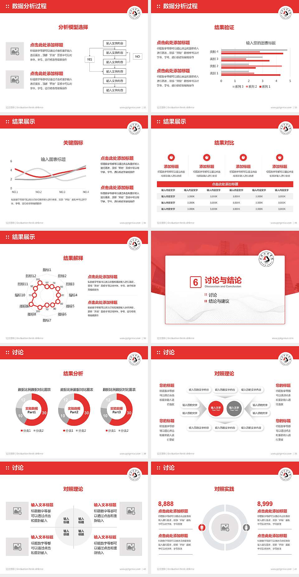 武汉文理学院论文答辩标准PPT模板4:3格式幻灯片预览图5