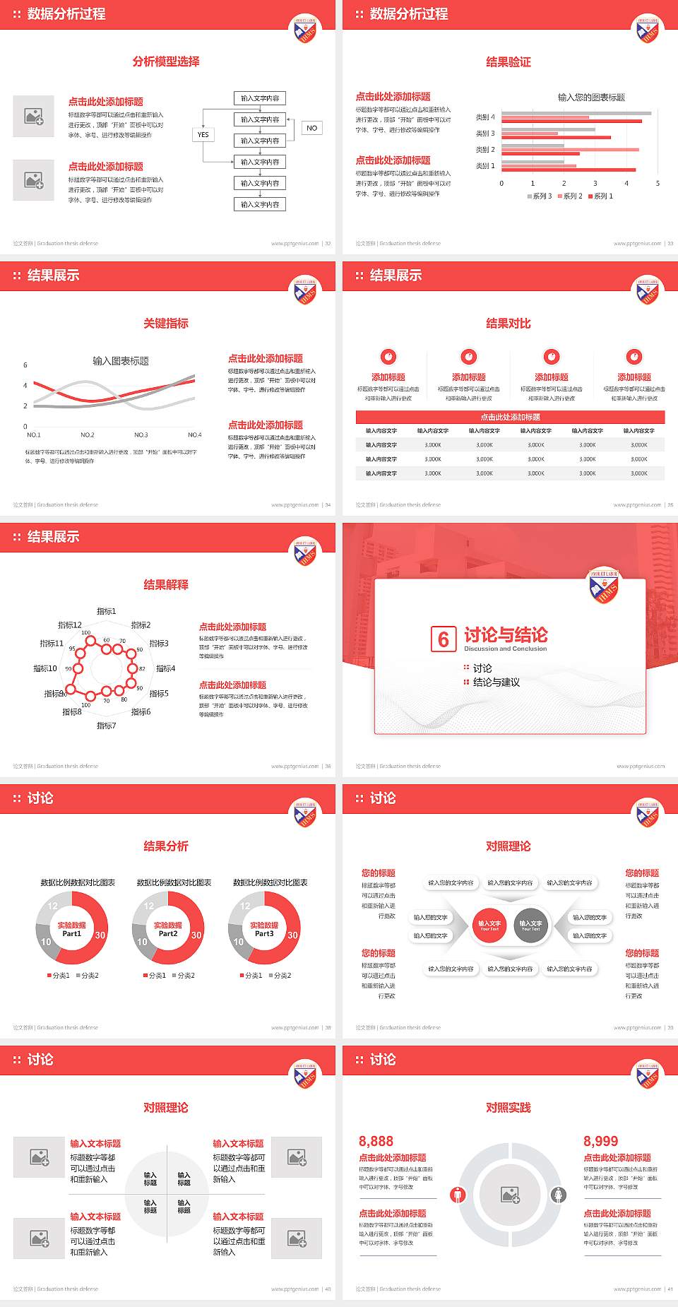 圣母无玷圣心书院论文答辩标准PPT模板4:3格式幻灯片预览图5