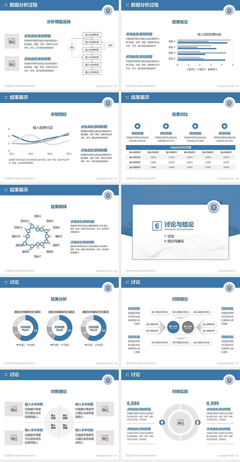 辽宁商贸职业学院论文答辩标准PPT模板4:3格式幻灯片预览图5