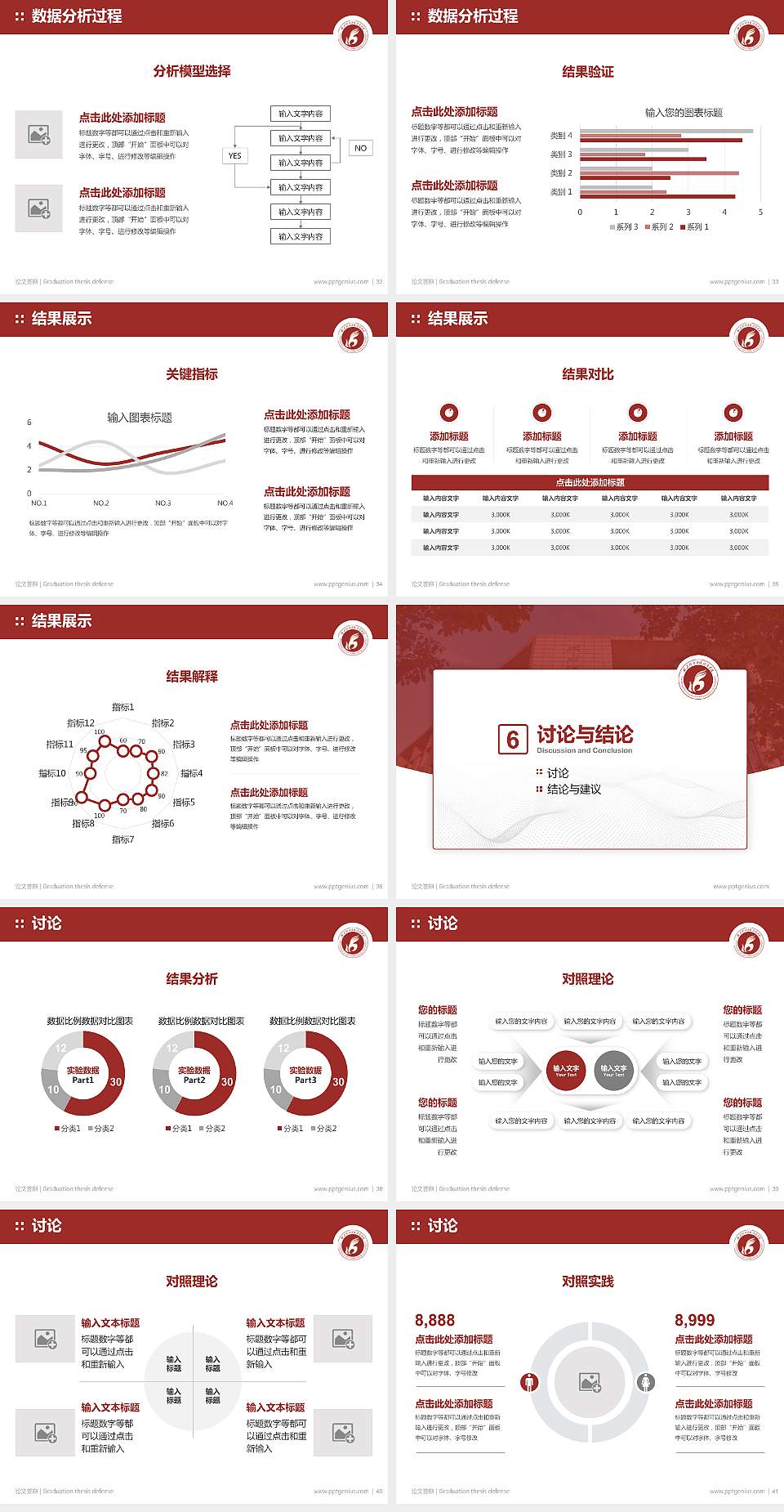 湖北经济学院法商学院论文答辩标准PPT模板4:3格式幻灯片预览图5