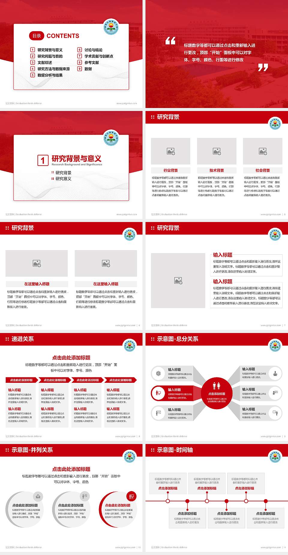 渤海石油职业学院论文答辩标准PPT模板4:3格式幻灯片预览图2