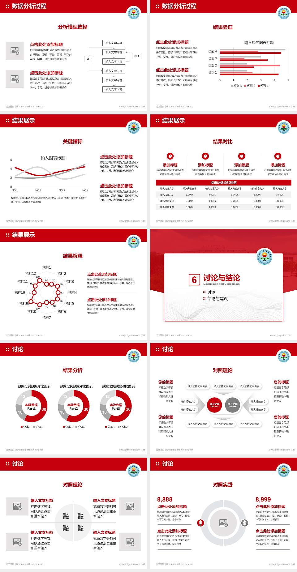 渤海石油职业学院论文答辩标准PPT模板4:3格式幻灯片预览图5