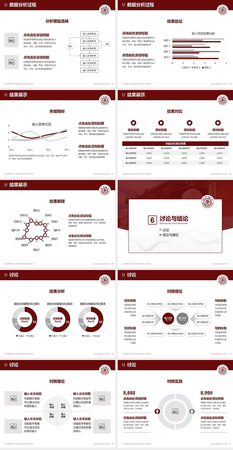 上海交通大学论文答辩标准PPT模板4:3格式幻灯片预览图5