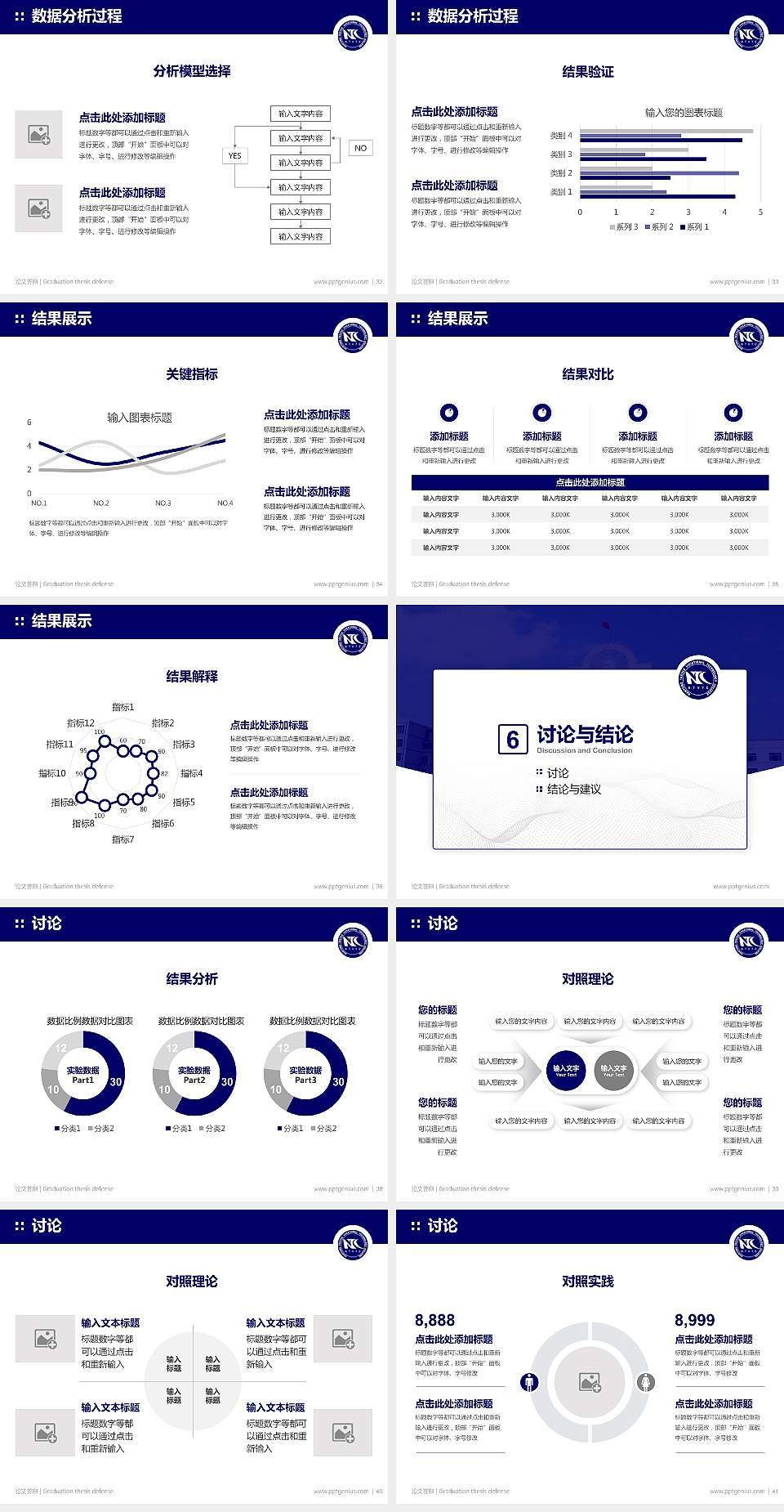 南通纺织职业技术学院论文答辩标准PPT模板4:3格式幻灯片预览图5