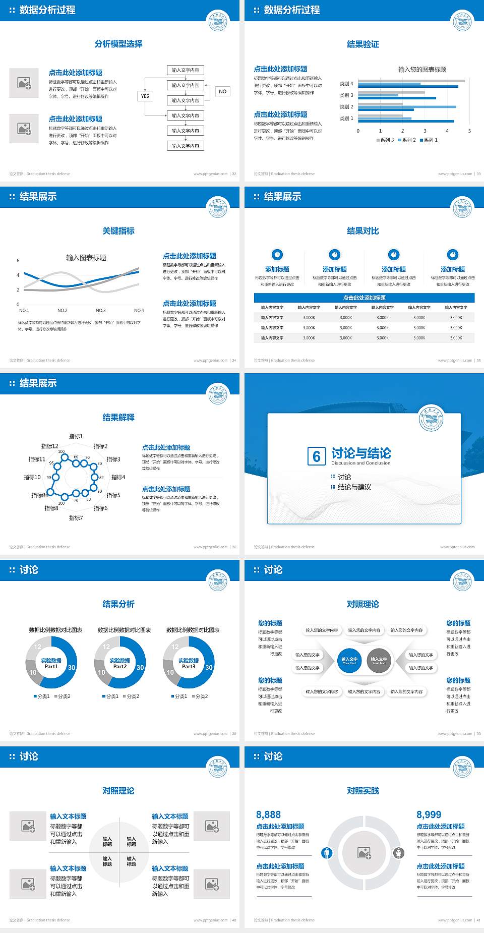 武汉轻工大学论文答辩标准PPT模板4:3格式幻灯片预览图5